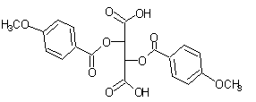 structue of Di-p-anisoyl-D-tartaric acid CaS NO.: 191605-10-4.